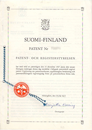 Патент в Финляндии
